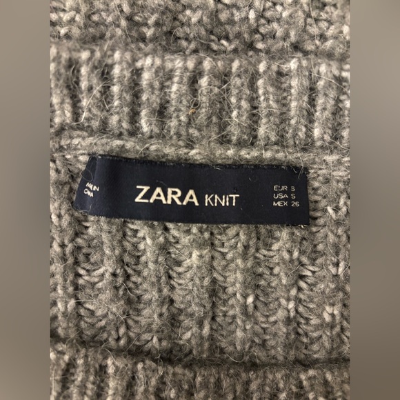 Zara Charcoal asymmetrical Knit Pullover sweater. - Picture 9 of 10